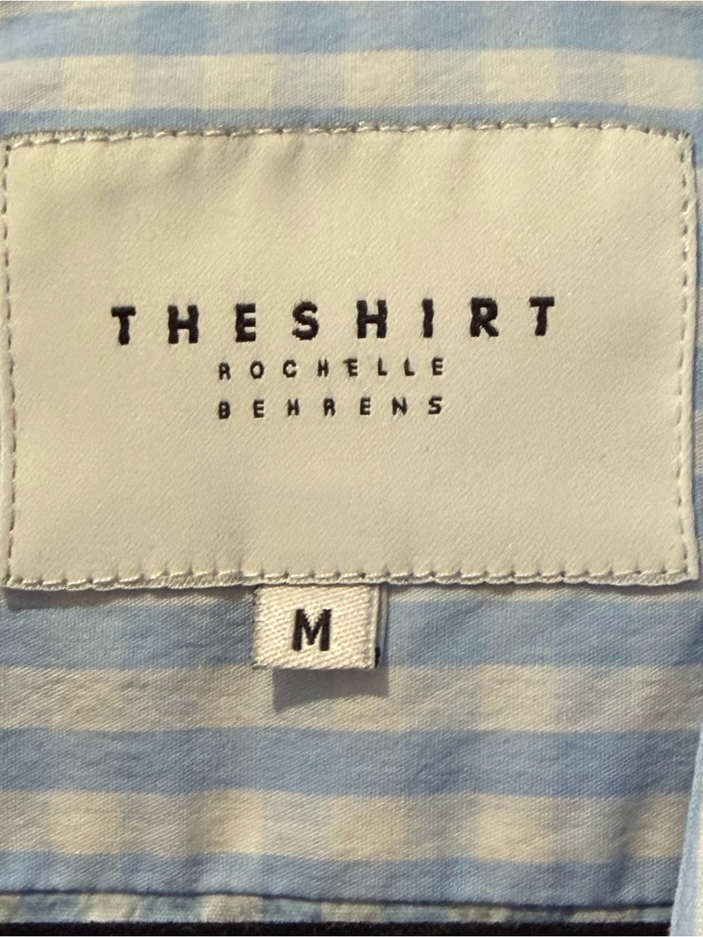 The Shirt Womens Blue Gingham Button Up Shirt Size Medium Preppy Office Casual - Picture 3 of 8